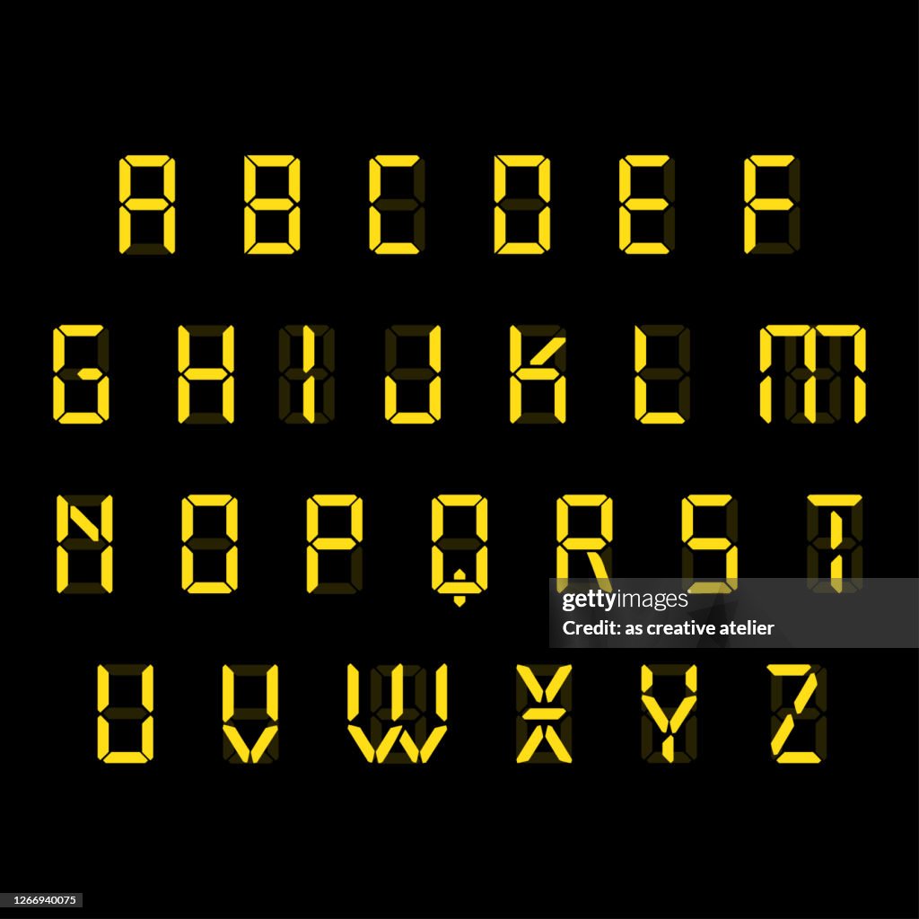 Digital Clock Letters Digital Clock Font Etsy België