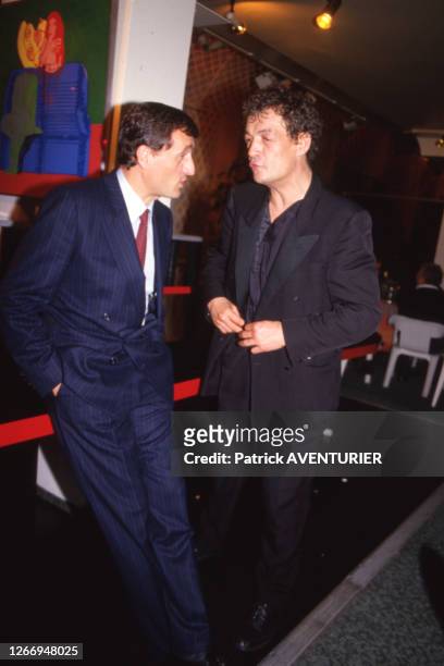 Les frères François et Philippe Léotard, le 23 mars 1987, France.