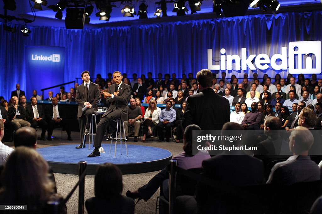 Obama Participates In Linkedin Town Hall