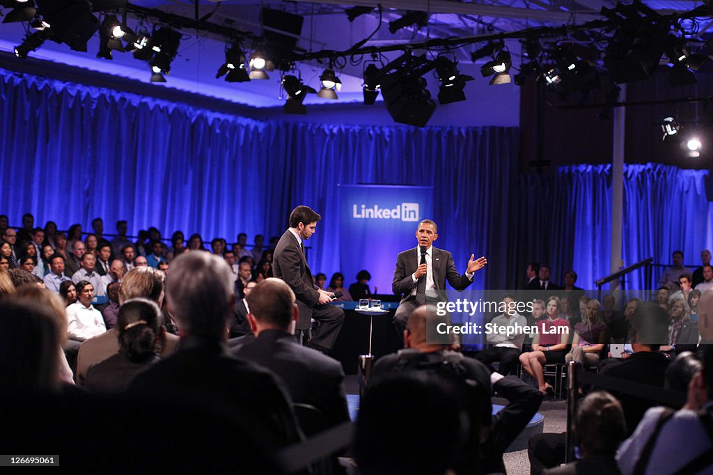 Obama Participates In Linkedin Town Hall