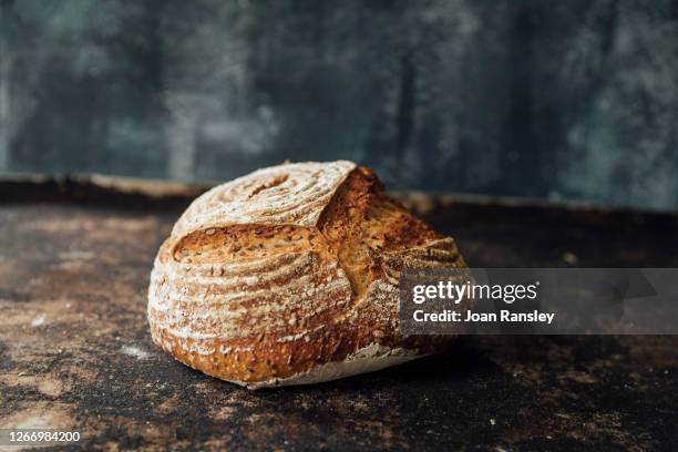 rye sourdough bread - loaf of bread foto e immagini stock