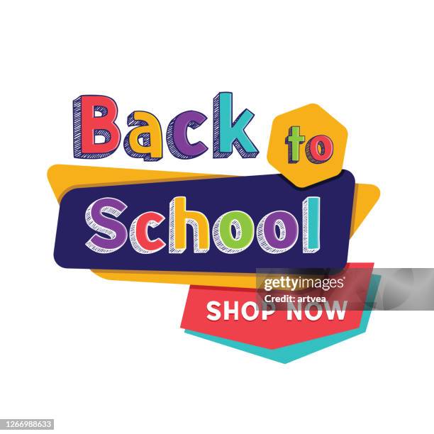 welcome back to school banner - education logo stock illustrations