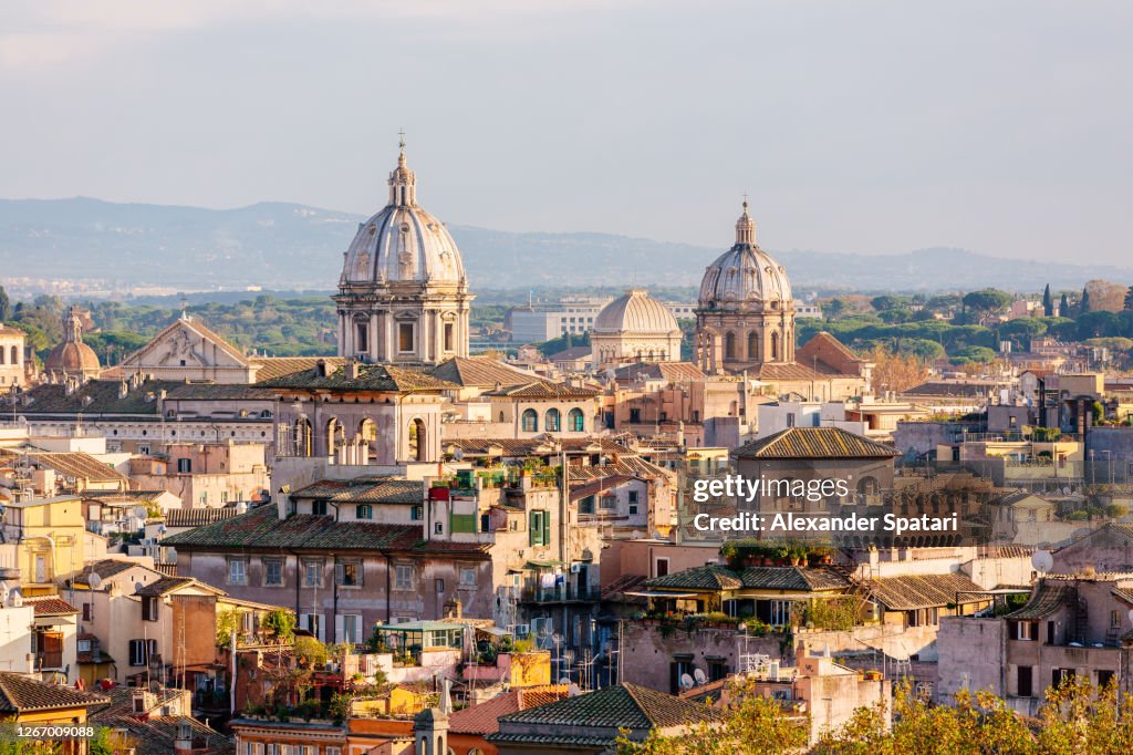 Aerial view of Rome skyline, Italy