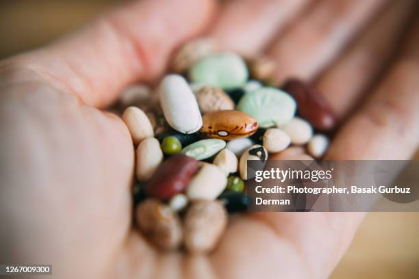 a mix of beans / legumes / pulses - a womans vigna stock-fotos und bilder