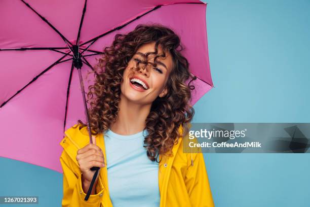 girl with pink umbrella - female fashion with umbrella stock pictures, royalty-free photos & images