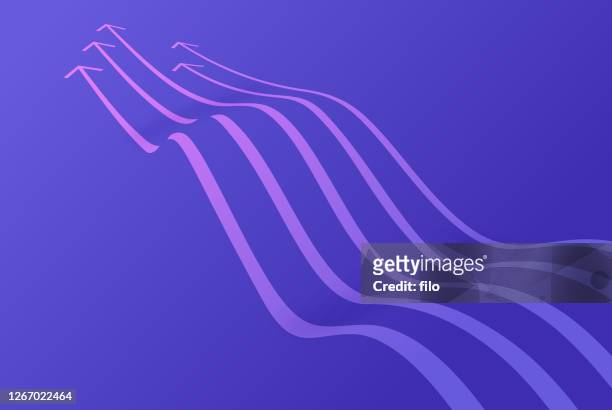 arrow waves abstract background - bent stock illustrations