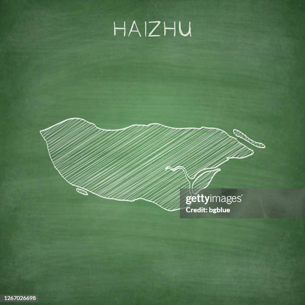 haizhu map drawn on chalkboard - blackboard - school district map stock illustrations