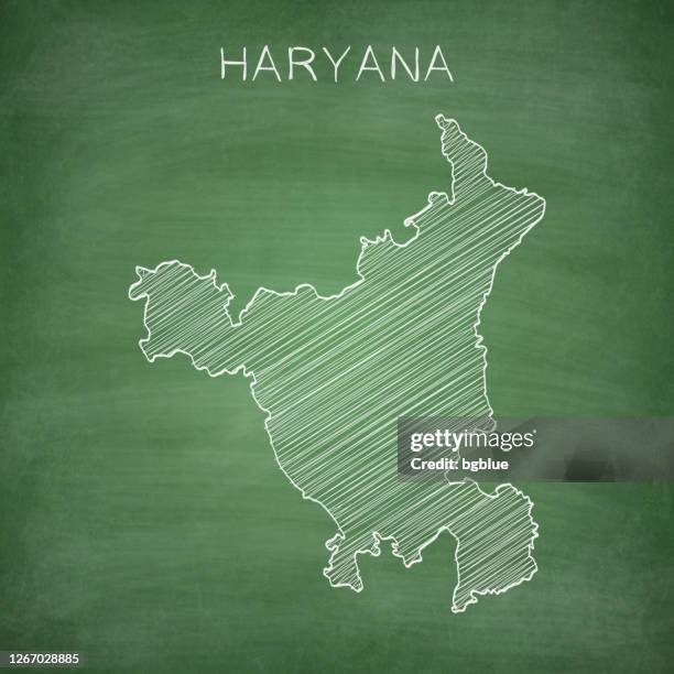 haryana map drawn on chalkboard - blackboard - school bulletin board stock illustrations