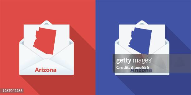 usa election mail in voting: arizona - electoral college map 2020 stock illustrations