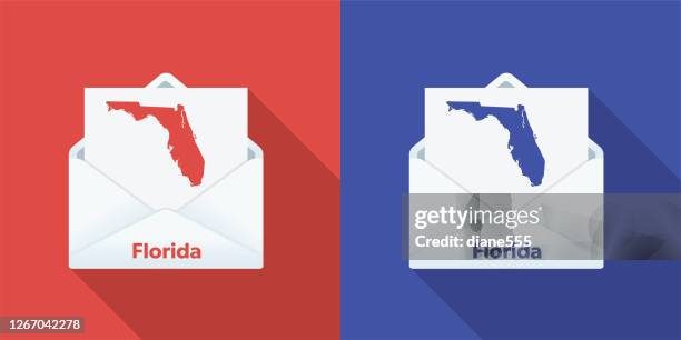 ilustraciones, imágenes clip art, dibujos animados e iconos de stock de correo electoral de ee. uu. en votación: florida - tarjeta censal