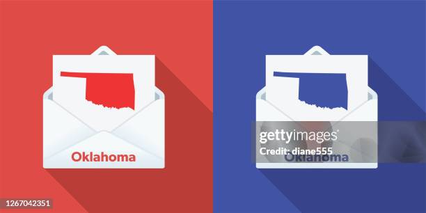 usa election mail in voting: oklahoma - electoral college map 2020 stock illustrations