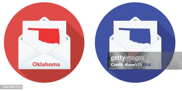 usa election mail in voting: oklahoma - electoral college map 2020 stock illustrations