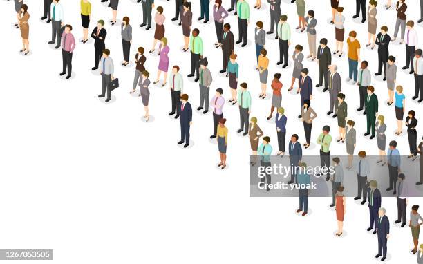 isometrische menschenmenge - aktiver lebensstil stock-grafiken, -clipart, -cartoons und -symbole