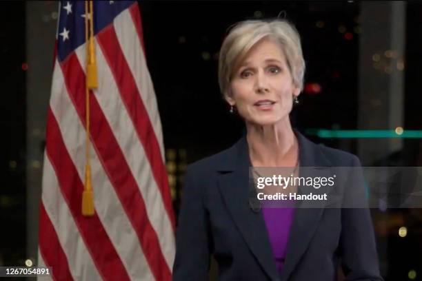 In this screenshot from the DNCC’s livestream of the 2020 Democratic National Convention, Former Acting Attorney General Sally Yates addresses the...