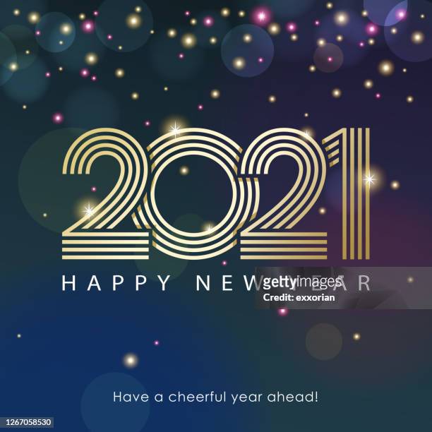 2021 new year celebrations - midnight stock illustrations