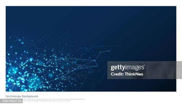 ilustrações de stock, clip art, desenhos animados e ícones de global network connection. abstract geometric background with connecting dots and lines. - moldura completa