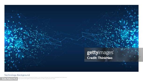 abstract polygonal space blue background - nebula stock illustrations