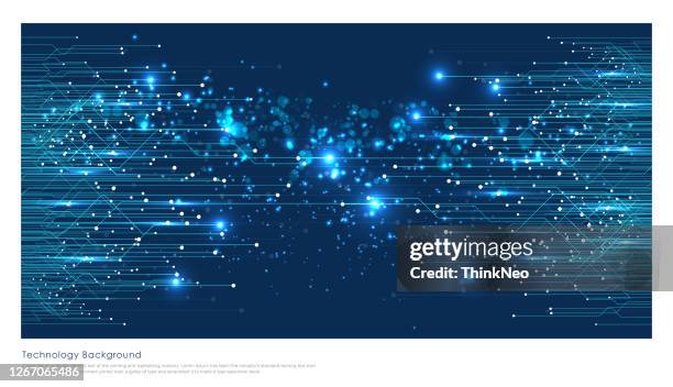 blue abstract technology circuit board background - science technology engineering art stock illustrations