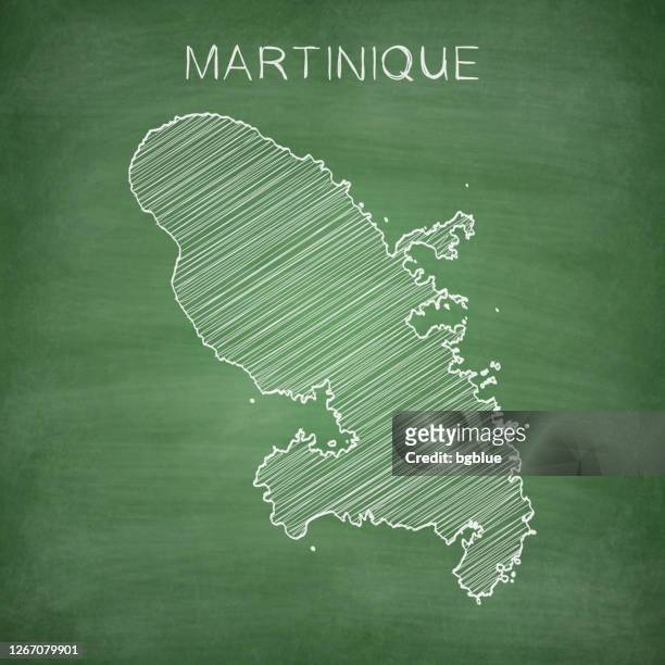 ilustraciones, imágenes clip art, dibujos animados e iconos de stock de mapa de martinica dibujado en pizarra - blackboard - isla martinica