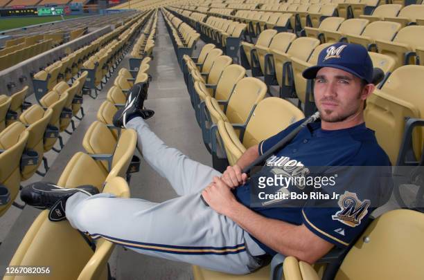 Milwaukee Brewers J.J. Hardy is leading the National League with home runs this season. Photographed at Dodgers Stadium, May 21, 2007 in Los Angeles,...
