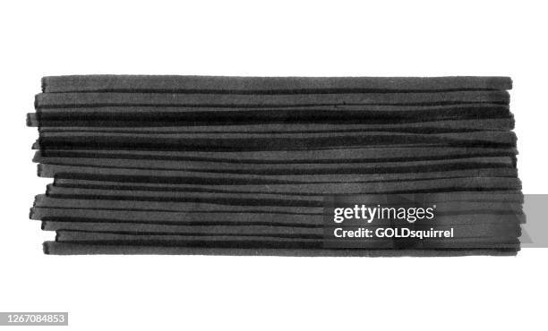 uneven dirty narrow long horizontal lines drawn with a black marker on a white piece of paper with the multi layered effect - composition of elements forms one compact rectangle in the center of the surface - simple vector illustration - thread isolated stock illustrations