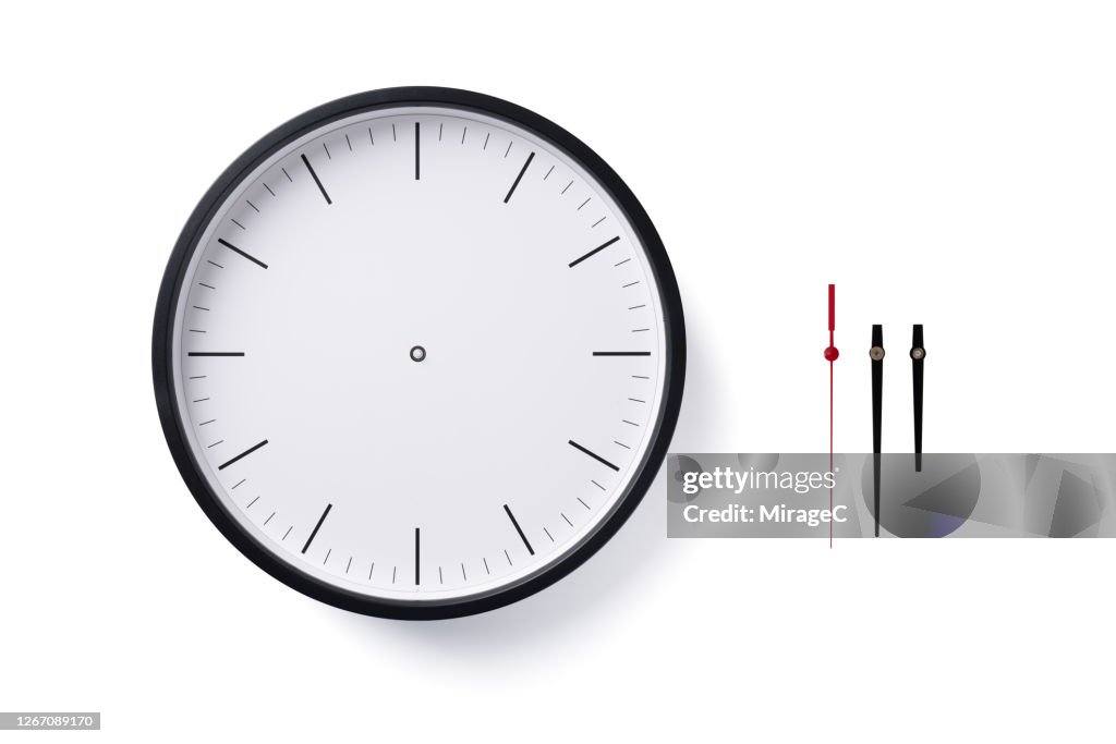 Blank Clock Face with Clock Hands