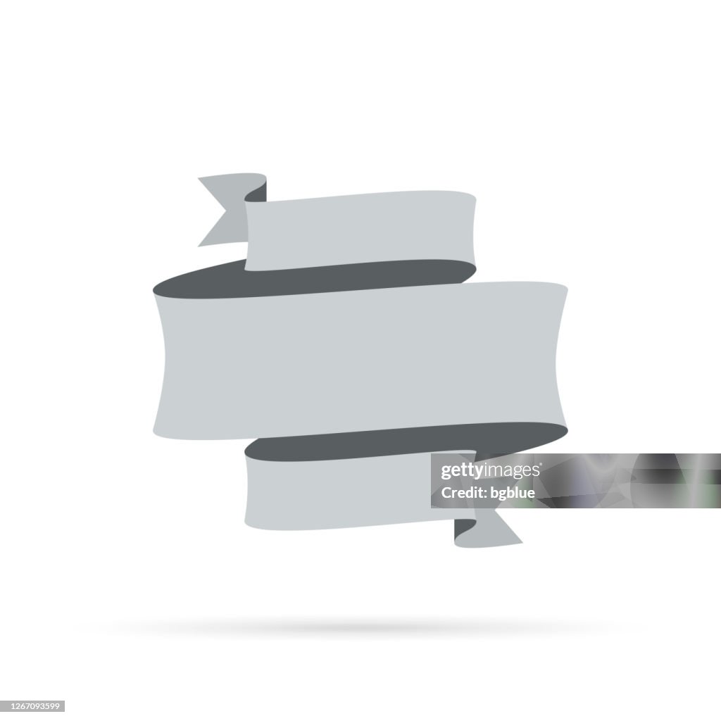 Grey Ribbons Border Gray Ribbon Isolated On White Background Design Element High-Res Vector ...