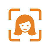 Camera, face detection icon logo