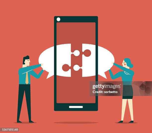 social networking - explaining technology stock illustrations