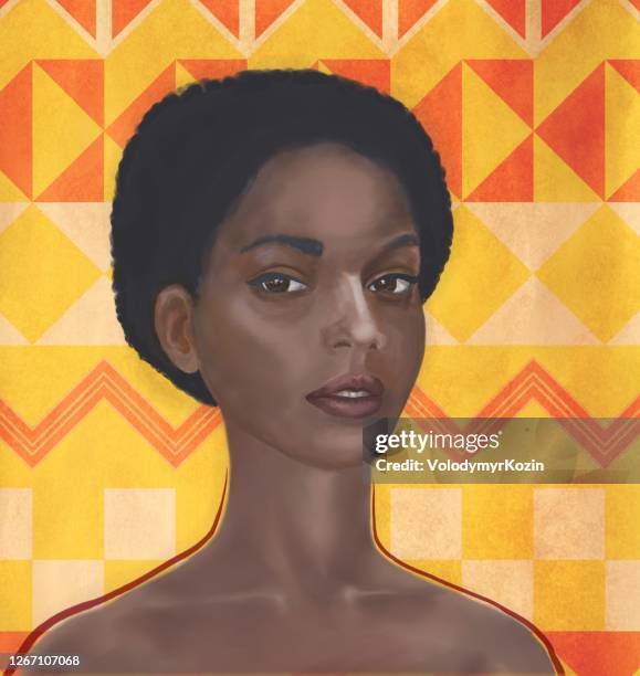 picturesque portrait of a women of african type falashi - african ethnicity woman stock illustrations