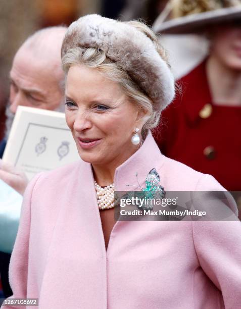 Princess Michael of Kent attends a service of thanksgiving to celebrate Queen Elizabeth II's and Prince Philip, Duke of Edinburgh's Diamond Wedding...
