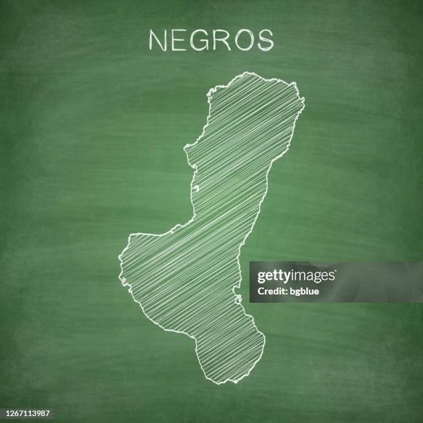 negros map drawn on chalkboard - blackboard - negros occidental stock illustrations