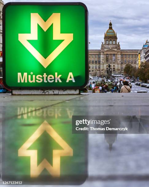 mustek - prague metro stock pictures, royalty-free photos & images