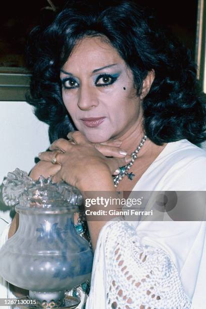 Portrait of Spanish actress, singer and flamenco dancer Lola Flores , Madrid, Spain, 1981.