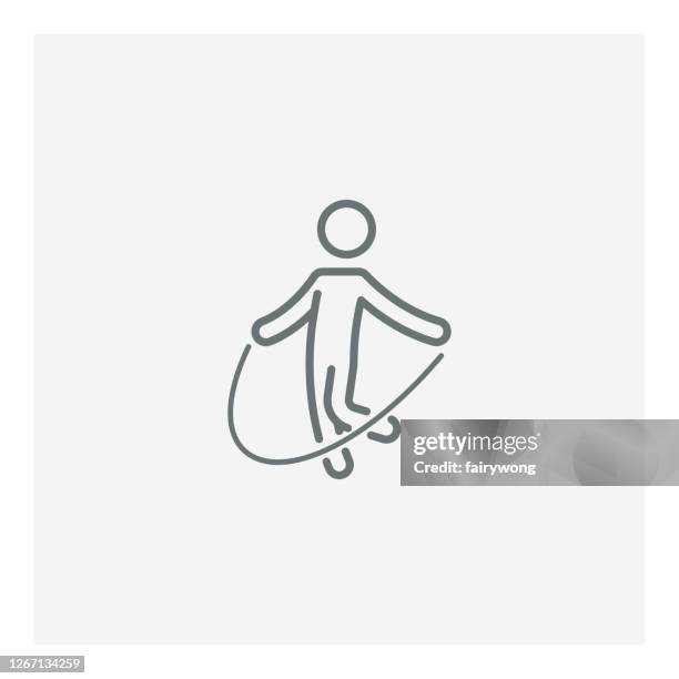 jump rope icon - runner stretching stock illustrations