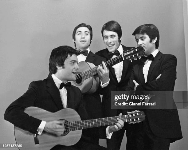 Spanish musical group “Los Payos” Eduardo Rodríguez Rodway, Luis Javier Moreno Salguero, José Moreno Hurtado and Rafael León Limón, Madrid, Spain,...