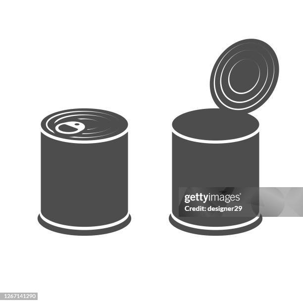 ilustrações de stock, clip art, desenhos animados e ícones de canned box icon vector design. - alumínio