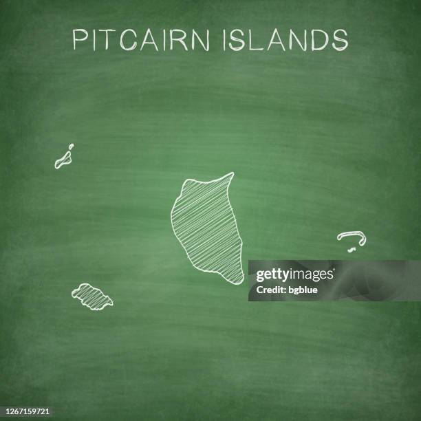 bildbanksillustrationer, clip art samt tecknat material och ikoner med pitcairn islands karta ritad på tavlan - blackboard - pitcairnöarna