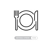 Meal Breaks Vector Line Icon - Simple Thin Line Icon, Premium Quality Design Element
