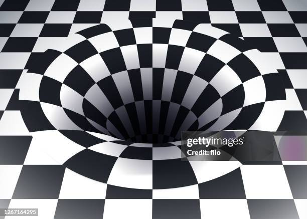 space time warp checkered abstrakter hintergrund - sinking stock-grafiken, -clipart, -cartoons und -symbole