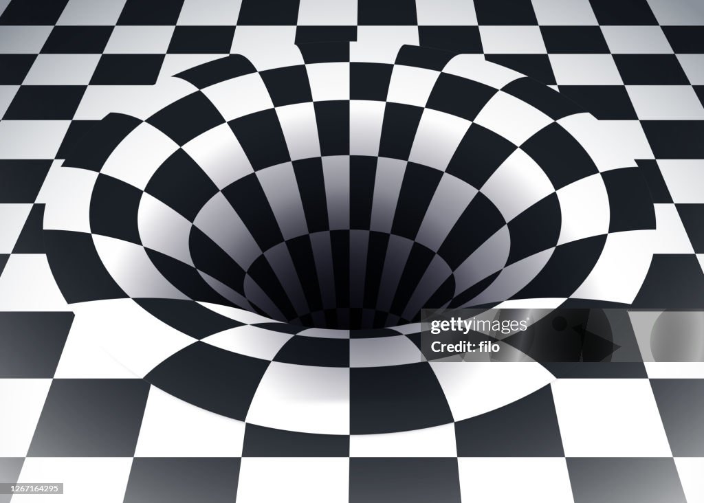 Espacio tiempo Warp Checkered Fondo abstracto