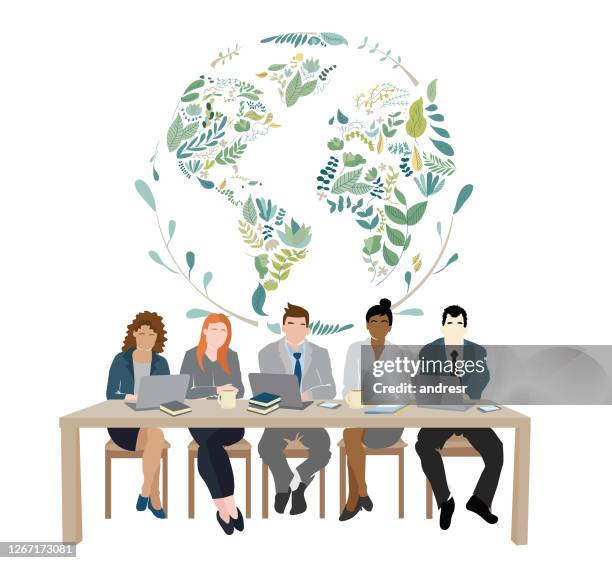 ilustrações de stock, clip art, desenhos animados e ícones de illustration representing corporate environmental responsibility - entrepeneur