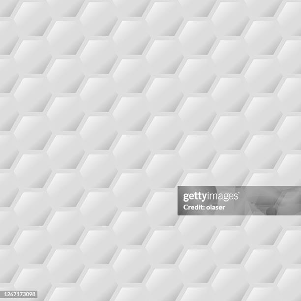 evenly spaced hexagons with gradients giving 3d-effects like shadow, forming honeycomb. - mini split stock illustrations