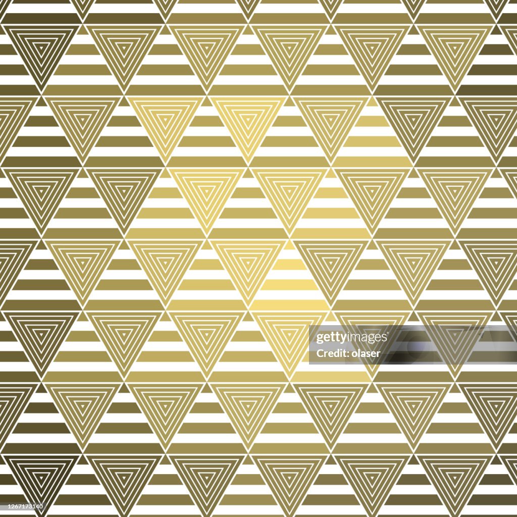 Reflective Triangle Pattern Equally Sized Triangles Double Pattern With Golden 3d Reflection ...