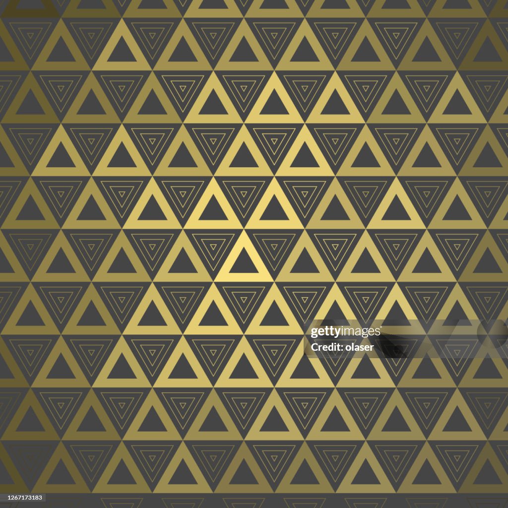 Reflective Triangle Pattern Equally Sized Triangle Based Double Pattern With Golden 3d Reflection ...