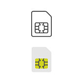 Sim Card Icon Flat Design.
