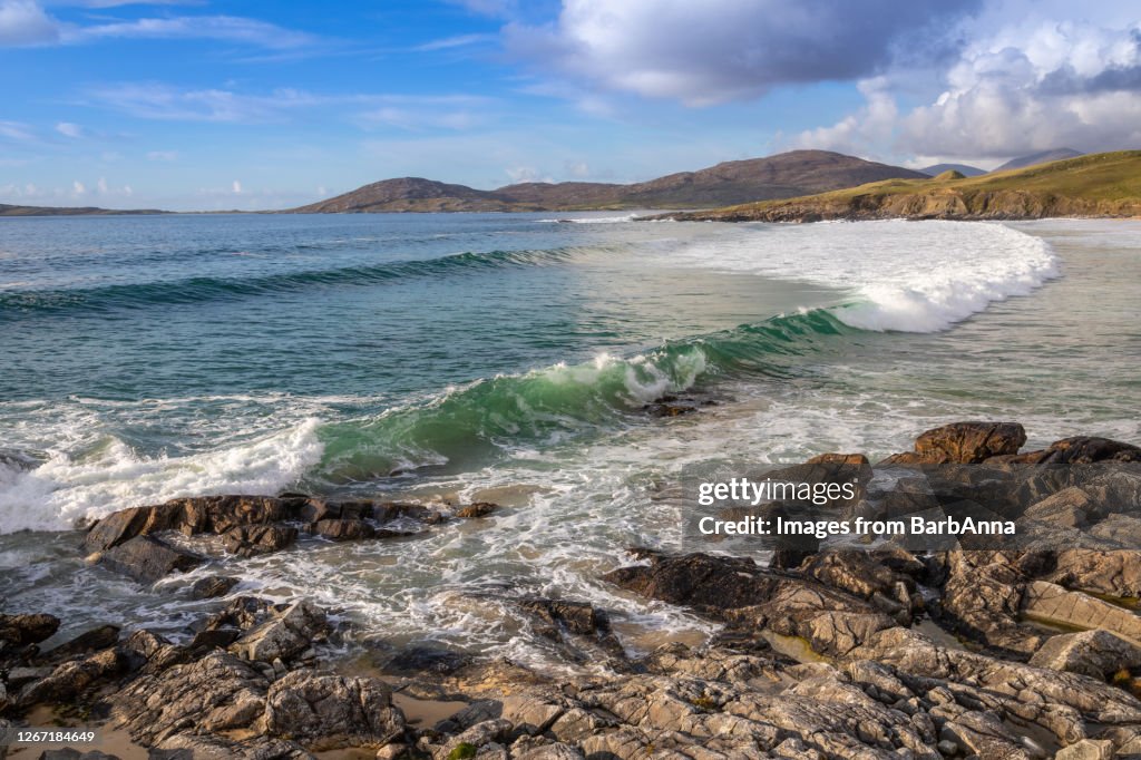 Waves on Traigh Lar Beach, Isle of Harris, Outer Hebrides, Scotland