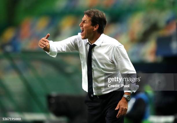 Rudi Garcia, Head Coach of Olympique Lyonnais reacts during the UEFA Champions League Semi Final match between Olympique Lyonnais and Bayern Munich...