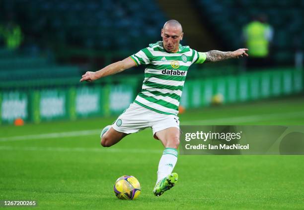 Scott Brown of Celtic is seen in action during the UEFA Champions League: First Qualifying Round match between Celtic and KR Reykjavik at Celtic Park...