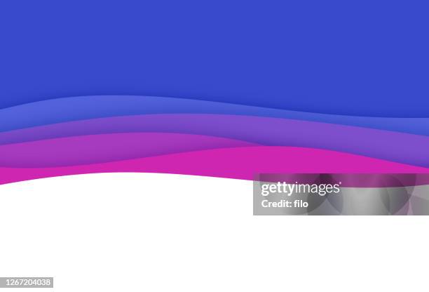 layered waves horizontal abstract background pattern - deformed stock illustrations